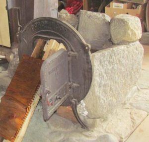 first scaffold removed (Building a Stone Oven Part Three)