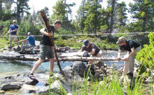 with the lever (Octopus Lake Bridge)