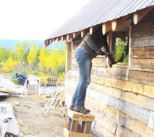 under the eaves (The First Cabin at Ginty Creek.)