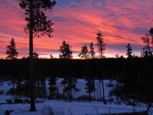 sunrise over pond (Short days at Ginty Creek)