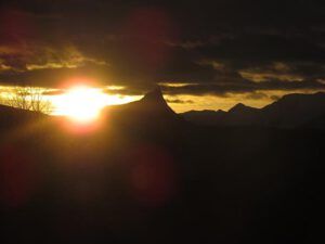 sunset left of Finger Peak (Short days at Ginty Creek)