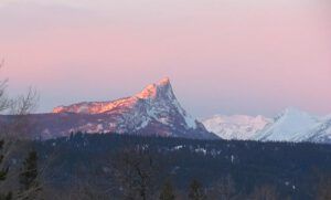 March sunrise, Finger Peak (Spring Equinox at Ginty Creek)