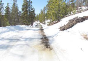 mud on road (Spring Equinox at Ginty Creek)