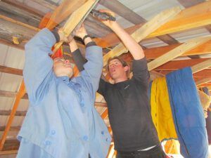 insulating attic (Having fun on the road at Ginty Creek.)