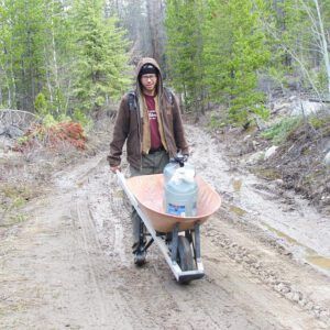 wheelbarrowing water (The boghole)
