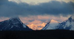 Finger Peak in cloud cap. (Mixed weather at Ginty Creek.)