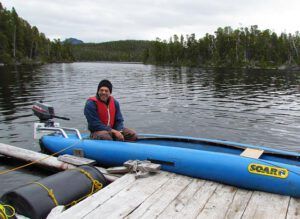 Doron in inflatable canoe (Nuk Tessli’s New Owner)