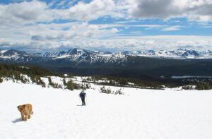 doreen on snowshoes (The Mammaries, late June)