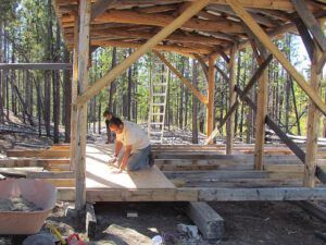 9 floor under trailer roof (September volunteer work at Ginty Creek)