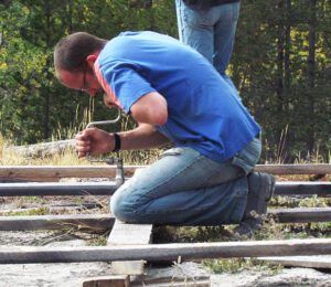 9b ron drilling (September volunteer work at Ginty Creek)