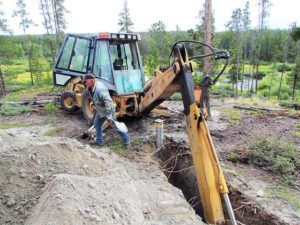 neil’s backhoe (Work progress at Ginty Creek)