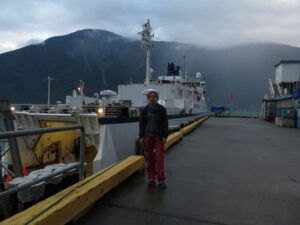 1. nearly dark at Bella Coola ferry terminal (The Bella Coola Ferry)