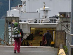 3. Lily walking on the Bella Coola Ferry (The Bella Coola Ferry)