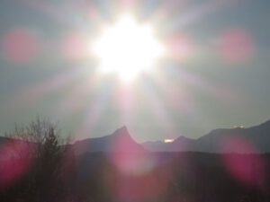22a sun over Finger Peak (Springtime in January)