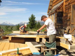 erin oiling (My New Deck)