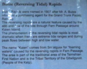 7 butze rapids explanation (Highway 16 Book Tour – Prince Rupert)