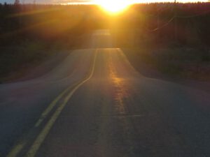 8 sunrise on road (November in June)