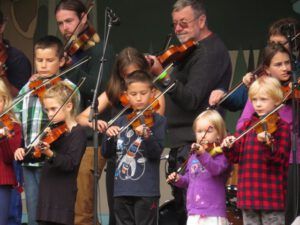4 kids’ violins (Bella Coola Music Festival)