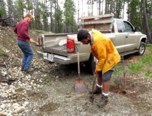 14-shovelling-gravel (August at Ginty Creek)