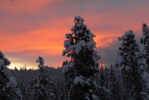 17-sunrise (Snow at Ginty Creek.)