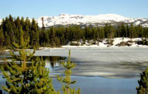 2 half-frozen lake (Bella Coola End of May)