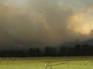 flames and helicopter. (FIRE!)