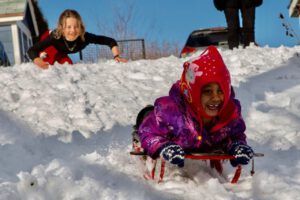 3 sledding (February at Ginty Creek)