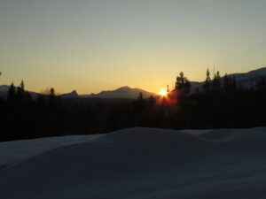 8 sunset over middle mt (February at Ginty Creek)