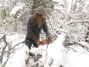 18 Friedi sawing (Fall Colours)