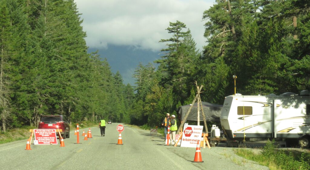 covid barrier bella coola hill