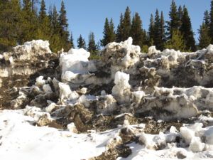 6 snowmelt sculptures (Bella Coola Hill Mid April)
