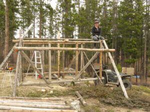 13 raising roof poles (Bella Coola Visit)