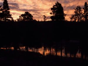 sunrise in pond (The Slow Slide Into Winter.)