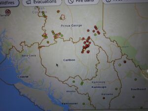 6 cariboo fire map (Summer 2024)